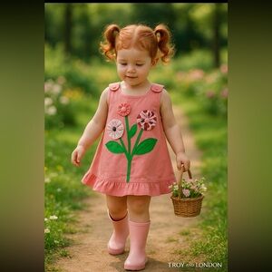 Pink Floral Kids Dress